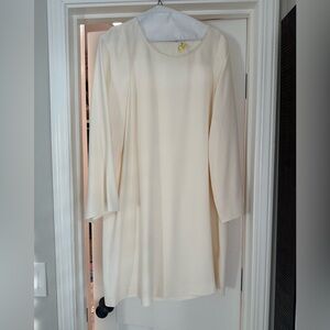 Helmut Lang scoop neck cream dress